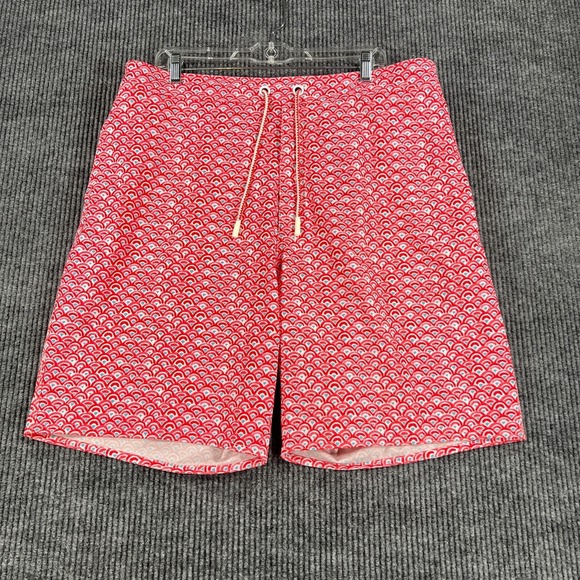 johnnie-O Other - Johnnie O Swim Trunks Shorts Mens 2XL XXL Red Geometric Beach Ocean Pool